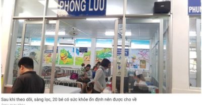 26 trẻ ở chùa Kỳ Quang 2 nhập viện cấp cứu với triệu chứng ngộ độc thực phẩm