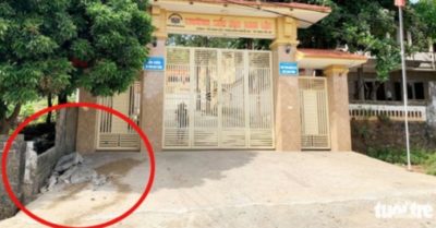 Sập tường trước cổng trường tiểu học Nam Lộc sáng 11/9, một học sinh tử vong