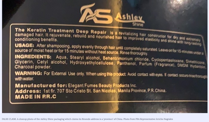 Hàng Tàu 'ghi nhầm' thủ đô Philippines là một tỉnh của Trung Quốc hang tau ghi nham thu do philippines la mot tinh cua trung quoc