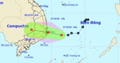 Áp thấp đi vào vùng biển Phú Yên – Khánh Hòa với gió giật cấp 8