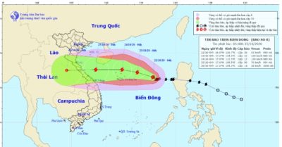 Bão số 8 cách quần đảo Hoàng Sa 470km về phía Đông, gió giật cấp 13