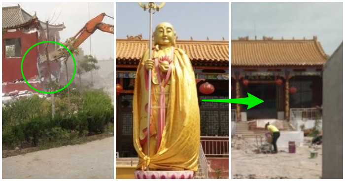 Các hình ảnh cho thấy các vụ phá chùa gần đây của chính quyền Trung Quốc